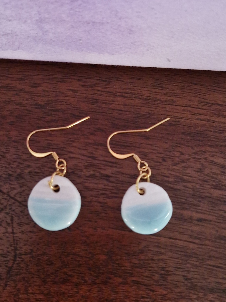 Boucles d'oreilles pendantes en porcelaine