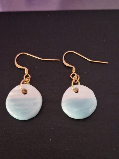 Boucles d'oreilles pendantes en porcelaine